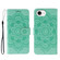 iPhone 16e / 17e Sun Mandala Embossing Leather Phone Case - Green