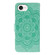iPhone 16e / 17e Sun Mandala Embossing Leather Phone Case - Green