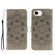 iPhone 16e / 17e Sun Mandala Embossing Leather Phone Case - Grey