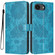 iPhone 16e / 17e Sunflower Embossed Vegan Leather Phone Case with Small Black Rope - Blue