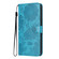 iPhone 16e / 17e Sunflower Embossed Vegan Leather Phone Case with Small Black Rope - Blue