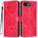 iPhone 16e / 17e Sunflower Embossed Vegan Leather Phone Case with Small Black Rope - Red