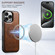 iPhone 16e / 17e Suteni H15 MagSafe Oil Eax Leather Detachable Wallet Back Phone Case - Brown