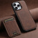 iPhone 16e / 17e Suteni H16 Litchi Texture Leather Detachable Wallet Back Phone Case - Brown
