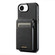 iPhone 16e / 17e Suteni H19 Litchi Grain 2-in-1 MagSafe Removable Card Box Back Phone Case - Black