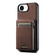 iPhone 16e / 17e Suteni H19 Litchi Grain 2-in-1 MagSafe Removable Card Box Back Phone Case - Brown