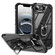 iPhone 16e / 17e TPU + PC Lens Protection Phone Case with Ring Holder - Black