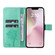 iPhone 16e / 17e Tree & Cat Embossed Pattern Flip Leather Phone Case - Green