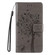 iPhone 16e / 17e Tree & Cat Embossed Pattern Flip Leather Phone Case - Grey