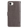 iPhone 16e / 17e Tree & Cat Embossed Pattern Flip Leather Phone Case - Grey