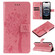 iPhone 16e / 17e Tree & Cat Embossed Pattern Flip Leather Phone Case - Pink