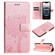 iPhone 16e / 17e Tree & Cat Embossed Pattern Flip Leather Phone Case - Rose Gold