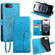 iPhone 16e / 17e Tree & Deer Embossed Leather Phone Case - Blue
