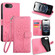 iPhone 16e / 17e Tree & Deer Embossed Leather Phone Case - Pink