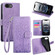 iPhone 16e / 17e Tree & Deer Embossed Leather Phone Case - Purple