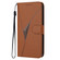 iPhone 16e / 17e Triangle Pattern Buckle Clasp Leather Phone Case - Brown