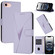 iPhone 16e / 17e Triangle Pattern Buckle Clasp Leather Phone Case - Light Purple