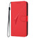 iPhone 16e / 17e Triangle Pattern Buckle Clasp Leather Phone Case - Red