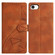 iPhone 16e / 17e Triangles Embossed Leather Phone Case - Brown