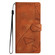 iPhone 16e / 17e Triangles Embossed Leather Phone Case - Brown