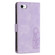 iPhone 16e / 17e Tulips Embossed Leather Phone Case with Lanyard - Purple