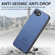 iPhone 16e / 17e Twill Fabric Leather Skin Back Phone Case - Blue