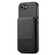 iPhone 16e / 17e Twill Fabric Leather Vertical Flip RFID Card Bag Phone Case - Black