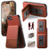 iPhone 16e / 17e Twill Fabric Leather Vertical Flip RFID Card Bag Phone Case - Brown