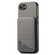iPhone 16e / 17e Twill Fabric Leather Vertical Flip RFID Card Bag Phone Case - Gray