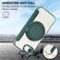 iPhone 16e / 17e Ultra-thin Rotation Holder Magnetic Plating Vegan Leather Phone Case - Blackish Green