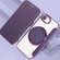 iPhone 16e / 17e Ultra-thin Rotation Holder Magnetic Plating Vegan Leather Phone Case - Purple