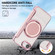 iPhone 16e / 17e Ultra-thin Rotation Holder Magnetic Plating Vegan Leather Phone Case - Rose Gold
