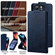 iPhone 16e / 17e Vertical Flip Cover Solid Color Vegan Leather Phone Case with Crossbody Chain - Blue