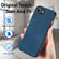 iPhone 16e / 17e Vintage Leather PC Back Cover Phone Case - Blue