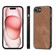 iPhone 16e / 17e Vintage Leather PC Back Cover Phone Case - Brown
