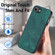 iPhone 16e / 17e Vintage Leather PC Back Cover Phone Case - Green