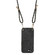 iPhone 16e / 17e Vintage Leather PC Back Cover Phone Case with Crossbody Strap - Black