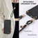 iPhone 16e / 17e Vintage Leather PC Back Cover Phone Case with Crossbody Strap - Black
