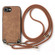iPhone 16e / 17e Vintage Leather PC Back Cover Phone Case with Crossbody Strap - Brown