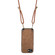 iPhone 16e / 17e Vintage Leather PC Back Cover Phone Case with Crossbody Strap - Brown