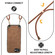 iPhone 16e / 17e Vintage Leather PC Back Cover Phone Case with Crossbody Strap - Brown