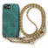 iPhone 16e / 17e Vintage Leather PC Back Cover Phone Case with Crossbody Strap - Green