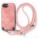 iPhone 16e / 17e Vintage Leather PC Back Cover Phone Case with Crossbody Strap - Pink