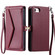 iPhone 16e / 17e Wallet Multi-card Slot Leather Phone Case with Lanyard - Wine Red
