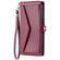 iPhone 16e / 17e Wallet Multi-card Slot Leather Phone Case with Lanyard - Wine Red