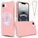 iPhone 16e / 17e Wave Texture MagSafe Magnetic Liquid Silicone Phone Case - Pink