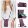 iPhone 16e / 17e YM015 Crossbody Rhombic Card Bag RFID Phone Case - Dark Purple