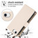 iPhone 16e / 17e YM016 Rhombic Zipper Card Wallet Leather Phone Case with Lanyard - Apricot