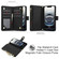 iPhone 16e / 17e YM016 Rhombic Zipper Card Wallet Leather Phone Case with Lanyard - Black