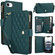 iPhone 16e / 17e YM016 Rhombic Zipper Card Wallet Leather Phone Case with Lanyard - Green